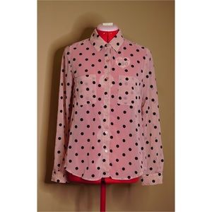 Chiffon Polka Dot Button-Up